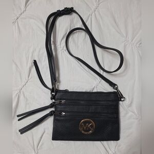 Michael Kors Black Crossbody with Gold Accents